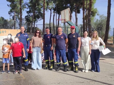 Αχαΐα: Η Πυροσβεστική Υπηρεσία στο Δημοτικό Ροδοδάφνης για άσκηση σεισμού