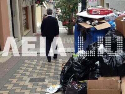 Πύργος: Τα σκουπίδια παραμένουν στους δρόμους...