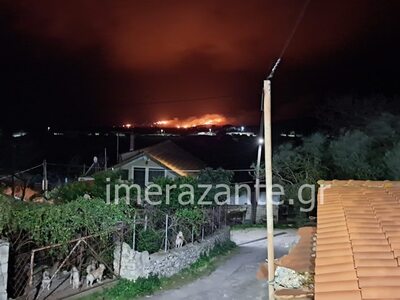 Φωτιά: Δύσκολη νύχτα στη Ζάκυνθο