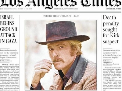 Ο Ρόμπερτ Ρέντφορντ στο πρωτοσέλιδο της ...