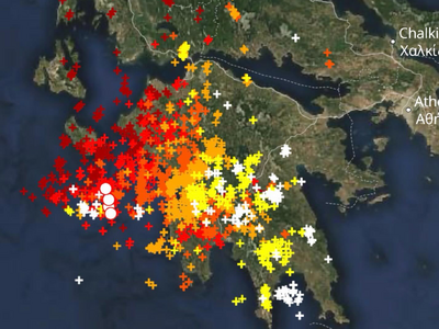 2.000 κεραυνοί χθες βράδυ στη Δυτική Πελοπόννησο 