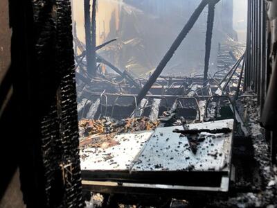 Εικόνες καταστροφής από τη φωτιά στη Θάσ...