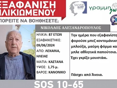 Εξαφάνιση στα Λεχαινά Ηλείας: Ο Νίκος Αλ...