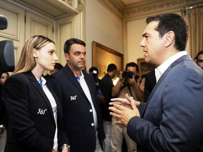 Στο Μαξίμου οι αθλητές που συμμετείχαν σ...