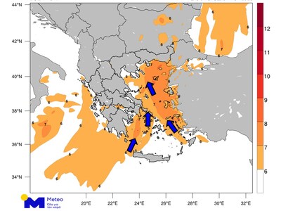 Πρόγνωση μέγιστης μέσης έντασης ανέμων ν...