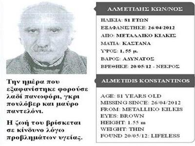 Νεκρός βρέθηκε ηλικιωμένος  που αναζητού...
