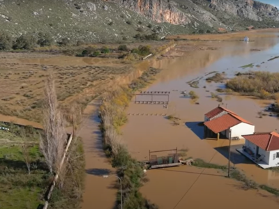 Δείτε από drone την απίστευτη πλημμύρα π...