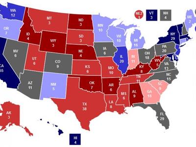 Ο εκλεκτορικός χάρτης των ΗΠΑ σήμερα 4/11
