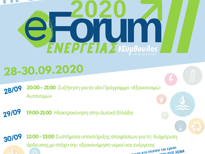 Από 28-30 Σεπτεμβρίου το e-Forum Ενέργειας 2020 II