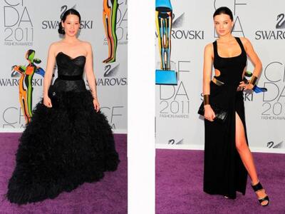 Lucy Liu με δαντελένιο φόρεμα Noir Chant...