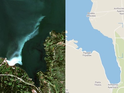 Ο Ξεροπόταμος πέτρας, ανάμεσα στην Αμφιλ...