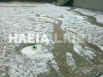 Μακρίσια και Κρέστενα: Σφοδρή χαλαζόπτωσ...