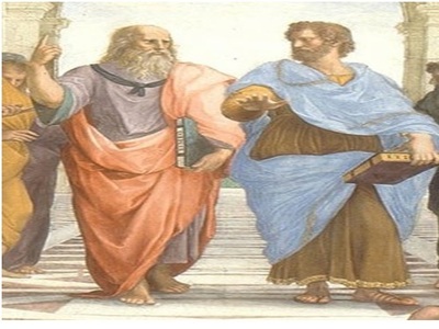 Raphael, detail of Plato and Aristotle, School of Athens, 1509-1511, fresco (Stanza della Segnatura, Palazzi Pontifici, Vatican).