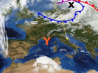 Δορυφορική εικόνα την Πέμπτη 21/02/2019 στις 12:00 (τοπική) το μεσημέρι. Πηγή: Eumetsat.