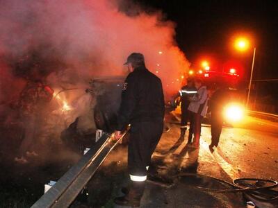 Κορινθία: Φωτιά σε λεωφορείο με στρατιωτικούς 