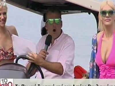 Με... τρακτέρ στη θάλασσα ο Γιώργος Λιάγ...