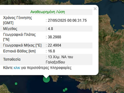 Σεισμός 4,8 Ρίχτερ στον Κορινθιακό- Λέκκ...