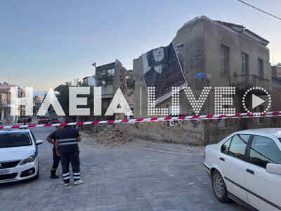 Πύργος: Κατέρρευσε κτίριο στην πλατεία Μ...