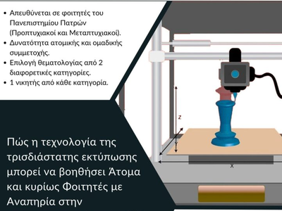 Πάτρα: Διαγωνισμός 3D εκτύπωσης πρωτότυπ...