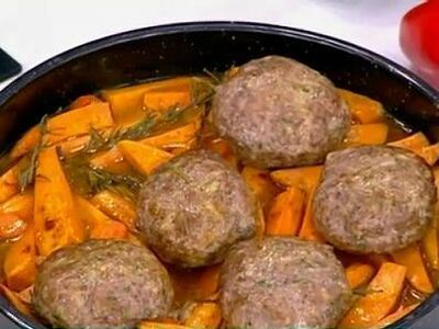 Μπιφτέκια γεμιστά με γλυκοπατάτες στο φούρνο