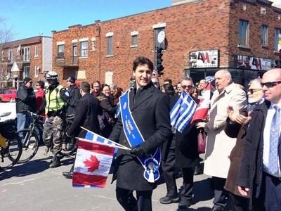 Ο πρωθυπουργός του Καναδά στην παρέλαση ...