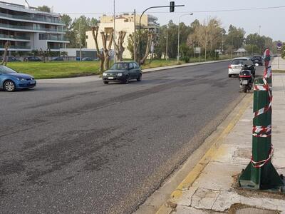 Έσπασε το φανάρι που έκανε ...αιώρηση πά...