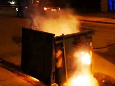 Πάτρα: Φωτιά σε κάδο στην οδό Ευμήλου 