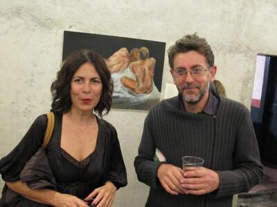 Κατερίνα Κουνάβη και Ηλίας Αηδονίδης στα εγκαίνια