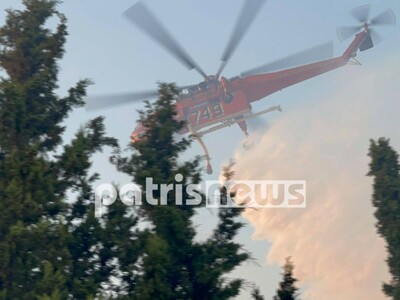 Φωτιά - Ηλεία: Ισχυρό μέτωπο καίει στη Μουριά