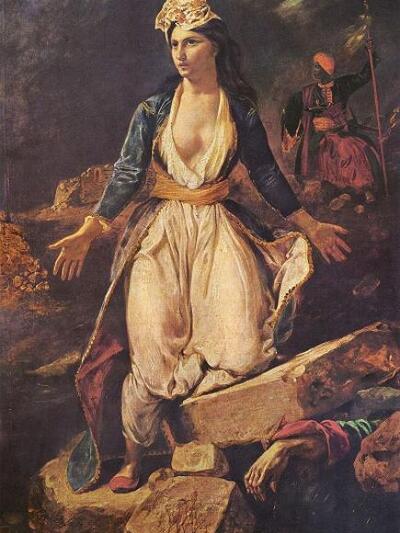 Greece of the ruins of Messolonghi, 1826