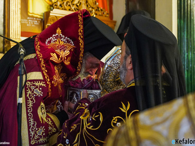 Στο Ληξούρι για τον εκεί Πολιούχο, Άγιο Χαράλαμπο ταξίδεψε ο Επίσκοπος Κερνίτσης Χρύσανθος