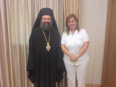 Συνάντηση Λένας Καλεντζώτη με τον Μητροπ...