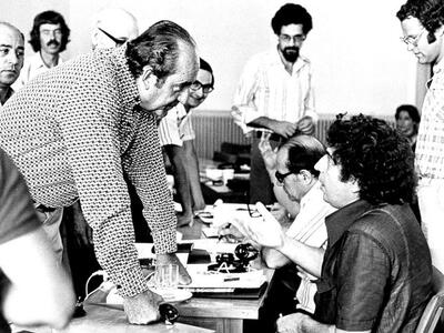 Κ. Μητσοτάκης με Μ. Θεοδωράκη και Franco...