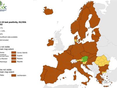 ECDC: Στο «βαθύ κόκκινο» η Ελλάδα και σχεδόν όλη η Ευρώπη