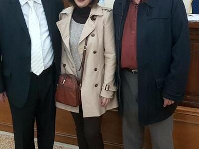 ο συγγραφέας με τη φιλόλογο Ρούλα Διαμαν...