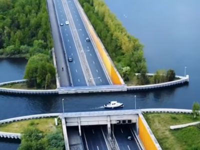 BINTEO: Η υδάτινη γέφυρα στην Ολλανδία που τα αυτοκίνητα «βυθίζονται» μέσα στο νερό