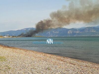 Ναύπακτος: Πυρκαγιά κοντά στο βιολογικό καθαρισμό
