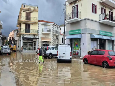Λήμνος: «Βούλιαξε» από τις πλημμύρες το νησί