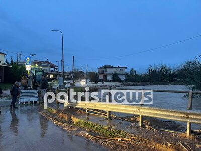 Κακοκαιρία στην Hλεία: Πλημμυρισμένοι δρόμοι και πτώσεις δέντρων-ΦΩΤΟ