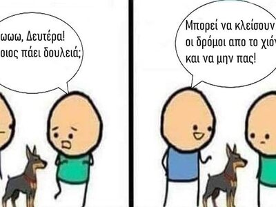 Επική ανάρτηση της ΕΛ.ΑΣ. για τα χιόνια ...