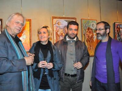 Λιάνα Ζώζα με τον σύζυγο της και τους ζωγράφους.