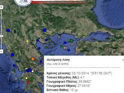Νέος σεισμός 4,1 R πριν από λίγο στην Κάρπαθο