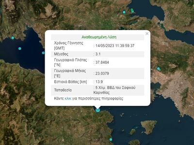 Σεισμός 3,1 Ρίχτερ στην Κόρινθο 