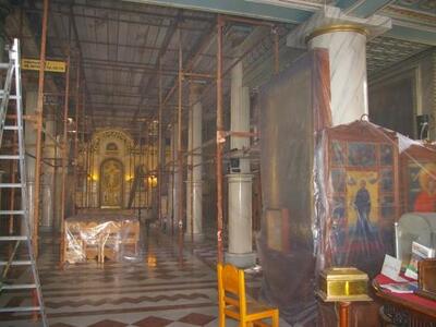 Άποψη των εργασιών που έγιναν στο ναό το...