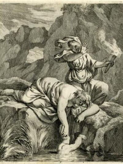 "Thetis dipping her son Achilles in...