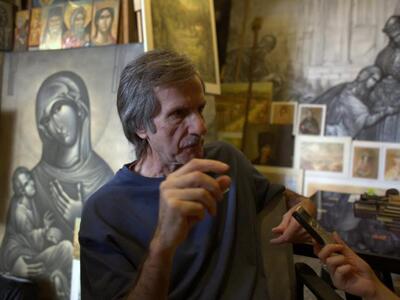 Ο ζωγράφος Γιάννης Λιβαθινός