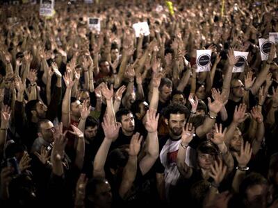 Στους δρόμους και οι Αγανακτισμένοι της Ισπανίας