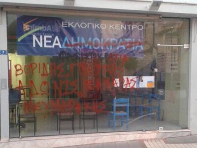 Αίγιο: Άγνωστοι γέμισαν συνθήματα με σπρ...