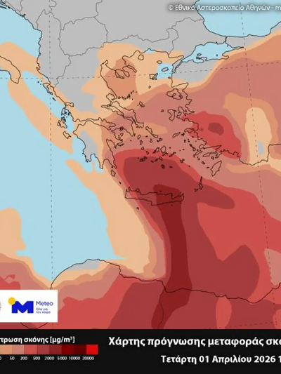 Σχήμα 2: Χάρτης πρόγνωσης μεταφοράς Αφρι...
