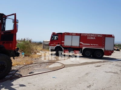 Πάτρα: Φωτιά στον Ριγανόκαμπο